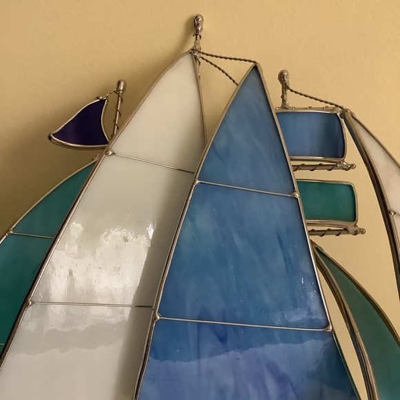 Leaded Glass Sailboat - Picture 4 of 9